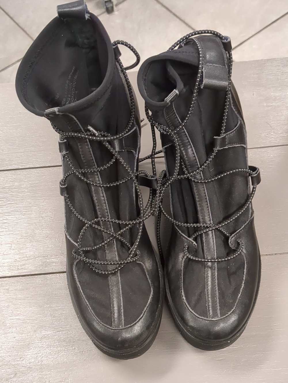 Steve Madden Black Combat Moto Boots